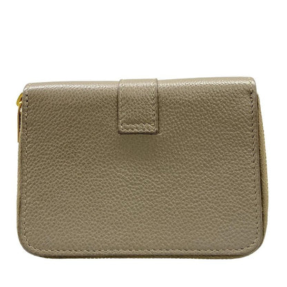 Saint Laurent Paris Bifold Wallet Tiny Gray Zip Around Leather