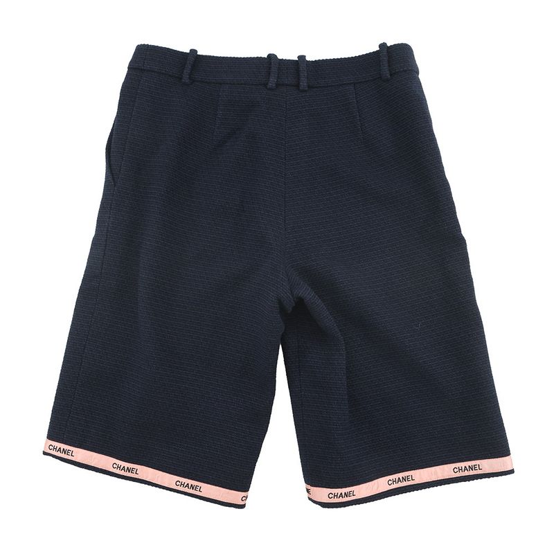 Chanel Pants CC Logo Tweed Shorts 36