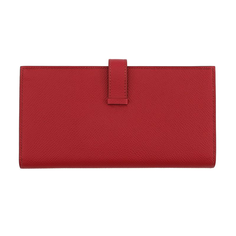 Hermes Wallet Bearn Souffle Verso Ruby Orange Silver Epsom
