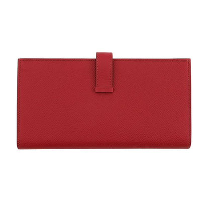 Hermes Wallet Bearn Souffle Verso Ruby Orange Silver Epsom