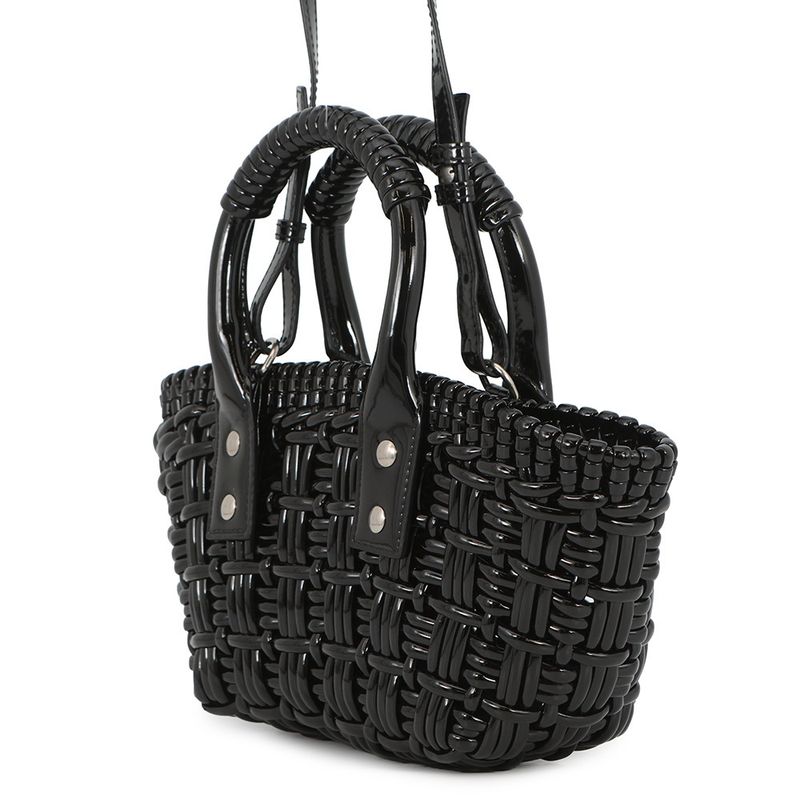 Balenciaga Bistro Xxs Patent 2-Way Shoulder Bag Black