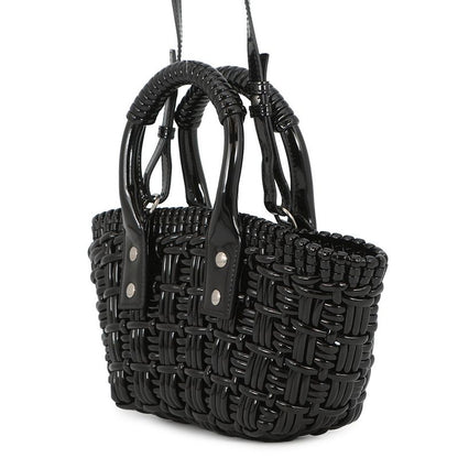 Balenciaga Bistro Xxs Patent 2-Way Shoulder Bag Black