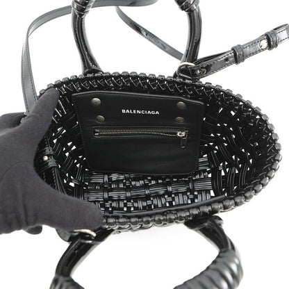 Balenciaga Bistro Xxs Patent 2-Way Shoulder Bag Black