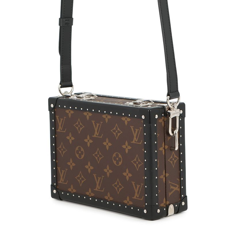 Louis Vuitton Shoulder Bag Monogram Macassar Clutch Box Black