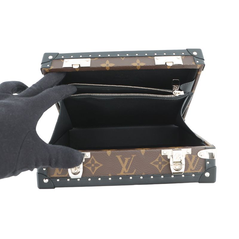 Louis Vuitton Shoulder Bag Monogram Macassar Clutch Box Black
