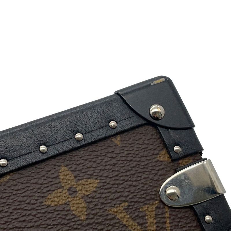 Louis Vuitton Shoulder Bag Monogram Macassar Clutch Box Black