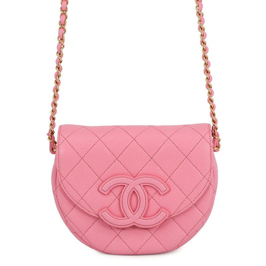Chanel Chain Shoulder Bag Mini Messenger CC Logo Caviar Leather