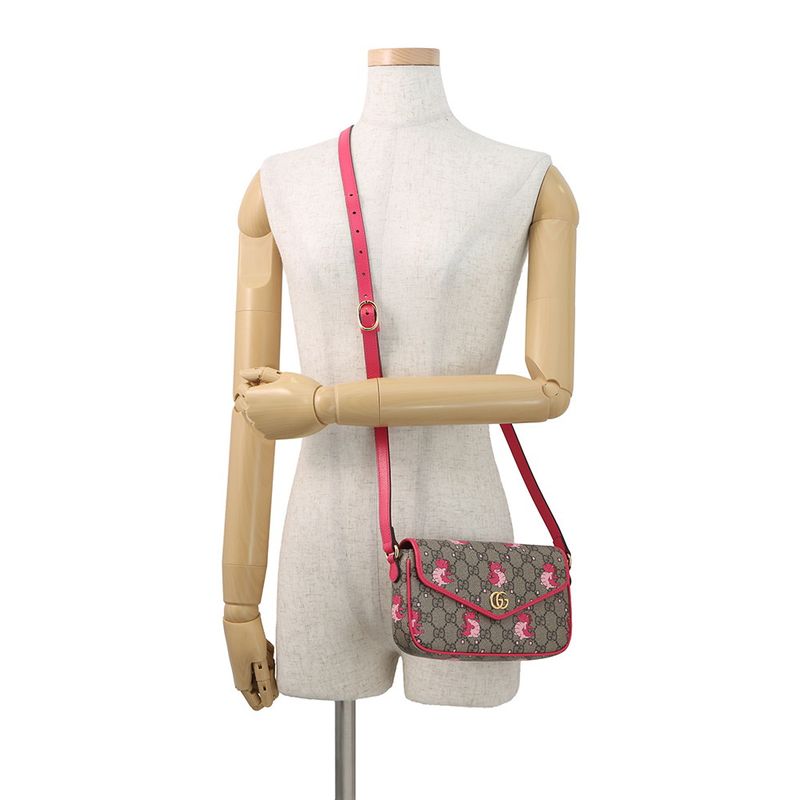 Gucci Shoulder Bag GG Supreme Leather Dragon