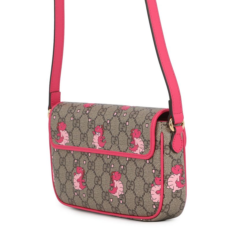 Gucci Shoulder Bag GG Supreme Leather Dragon