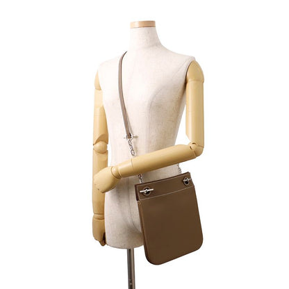 Hermes Shoulder Bag Posh Cricketis Etoupe Silver Swift