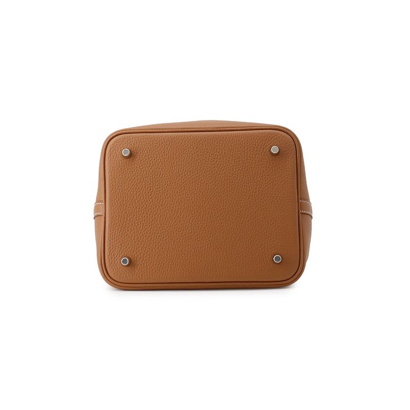 Hermes Handbag Picotin Lock MM Gold Silver Taurillon Clemence