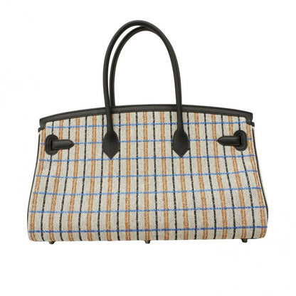 Hermes Shoulder Bag Birkin 39 Toile Ash Swift Black Silver