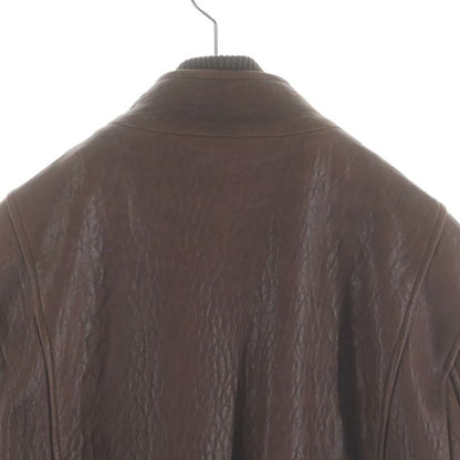 Dolce & Gabbana Lamb Leather Layered Double Zip Jacket Brown