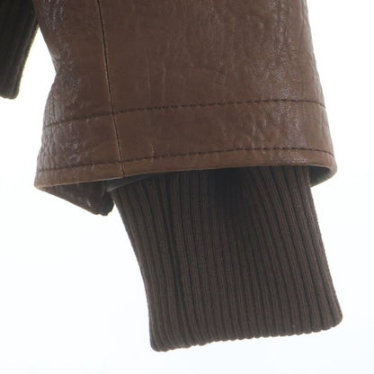 Dolce & Gabbana Lamb Leather Layered Double Zip Jacket Brown