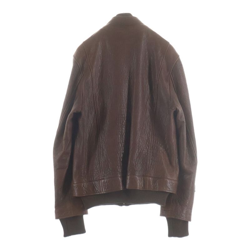 Dolce & Gabbana Lamb Leather Layered Double Zip Jacket Brown