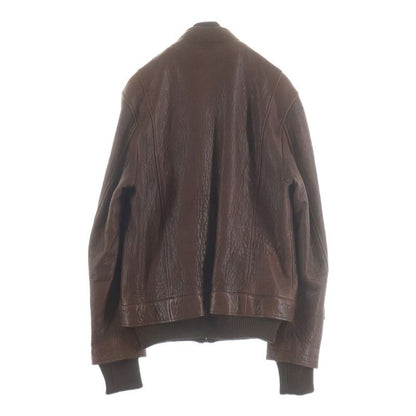 Dolce & Gabbana Lamb Leather Layered Double Zip Jacket Brown