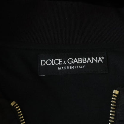 Dolce & Gabbana Zip Up Nylon Jacket with Logo Patch Black