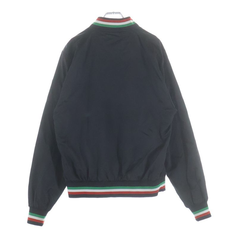 Dolce & Gabbana Zip Up Nylon Jacket with Logo Patch Black