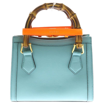 Gucci GG Diana Small Leather Bamboo 2-Way Shoulder Bag Blue