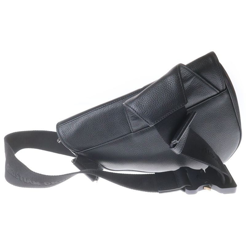 Dior Shawn Stussy Saddle Printed Leather Cross Bag Black