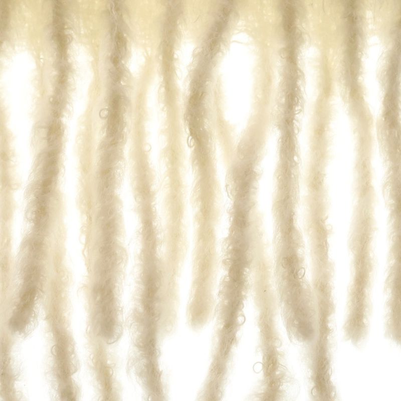 Loewe Logo Anagram Fringe Scarf Mohair Wool Ivory