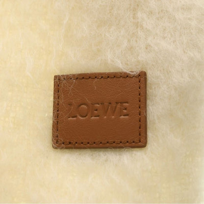 Loewe Logo Anagram Fringe Scarf Mohair Wool Ivory