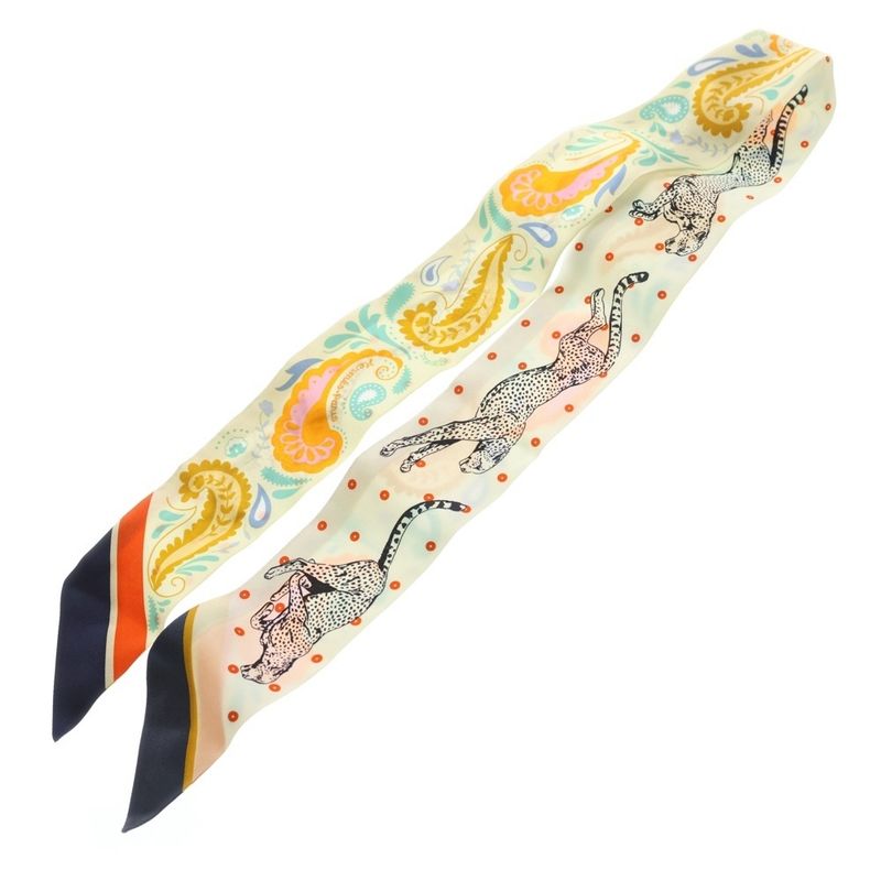 Hermes Scarf Twilly Cheetah Bandana Multicolor
