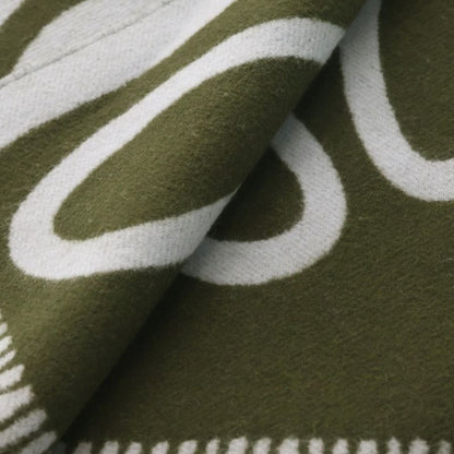 Loewe Logo Leather Patch Side Edge Two Scarf