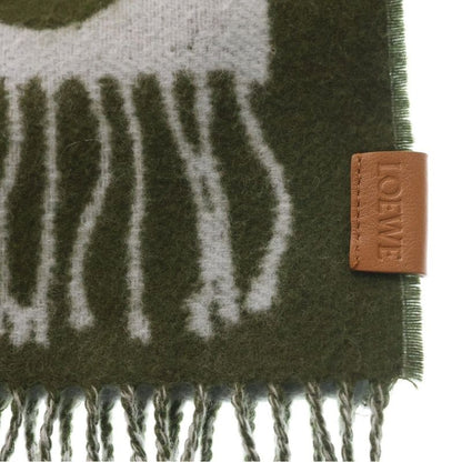 Loewe Logo Leather Patch Side Edge Two Scarf