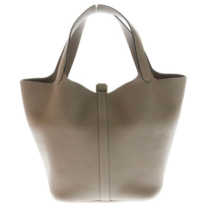 Hermes Picotin Lock MM Griasphalt Togo Handbag Gold