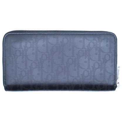 Dior Oblique Galaxy Round Zip Wallet Black