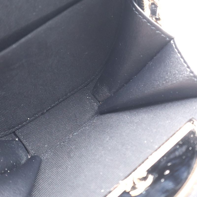 Chanel Quilted Round Chain Shoulder Bag Caviar Leather Black