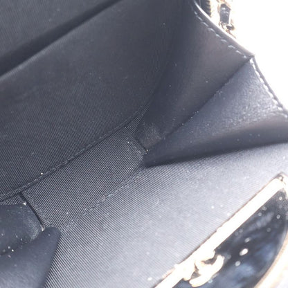 Chanel Quilted Round Chain Shoulder Bag Caviar Leather Black