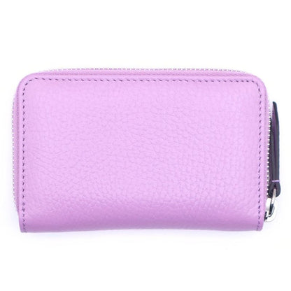 Gucci GG Marmont Round Zip Compact Wallet Mini Purple Leather Silver