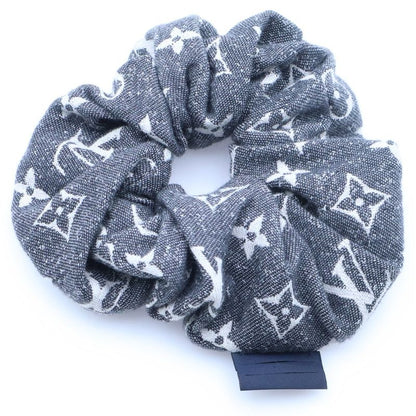 Louis Vuitton Monogram Jacquard Denim Scrunchie Hair Tie Gray