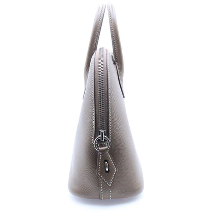 Hermes Bolide 25 Epsom Etoupe Leather Shoulder Bag Brown Silver