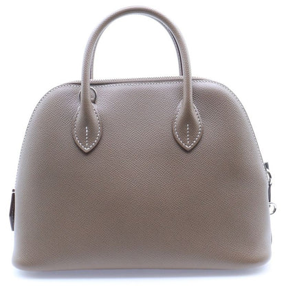 Hermes Bolide 25 Epsom Etoupe Leather Shoulder Bag Brown Silver