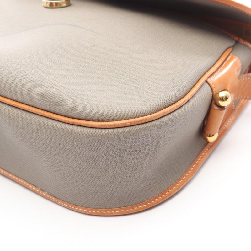 Dior Shoulder Bag Cdlogo Gray Canvas Leather
