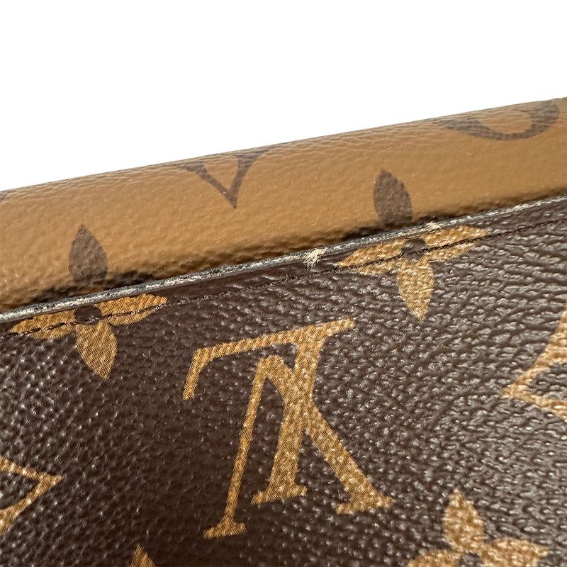 Louis Vuitton Wallet Monogram Reverse Canvas Portefeuille Emily Brown Beige