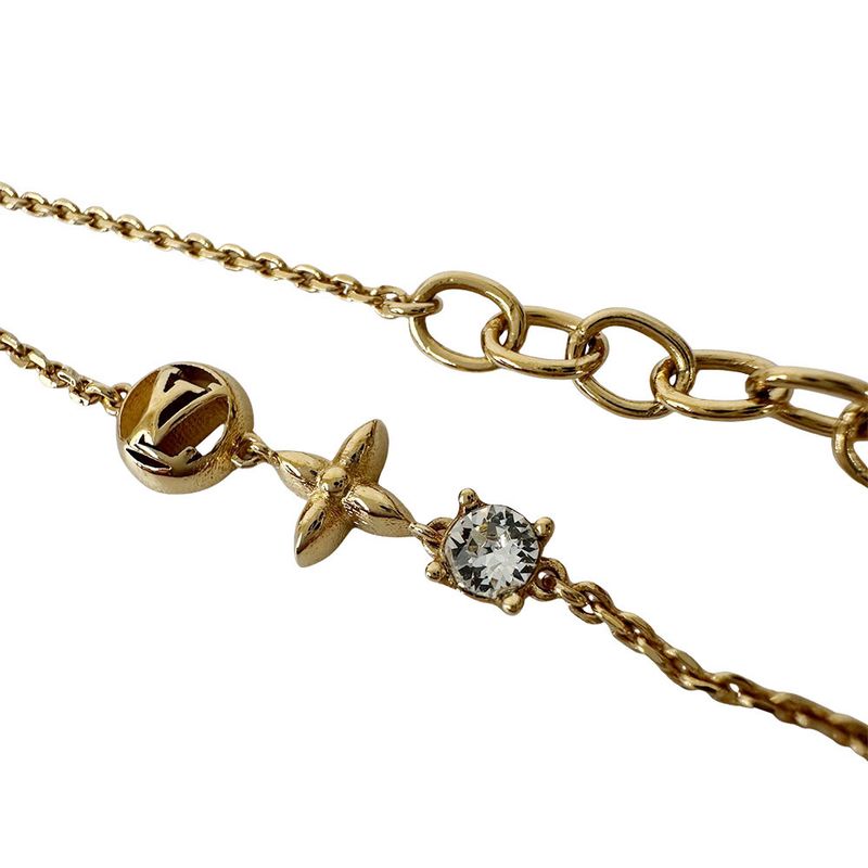 Louis Vuitton Bracelet Metal Line Stone Petit Gold