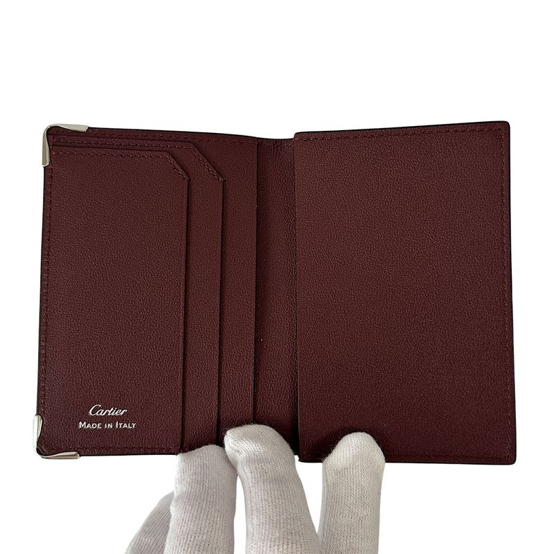 Cartier Card Case Must Leather Black Compact Small Adult Simple Business