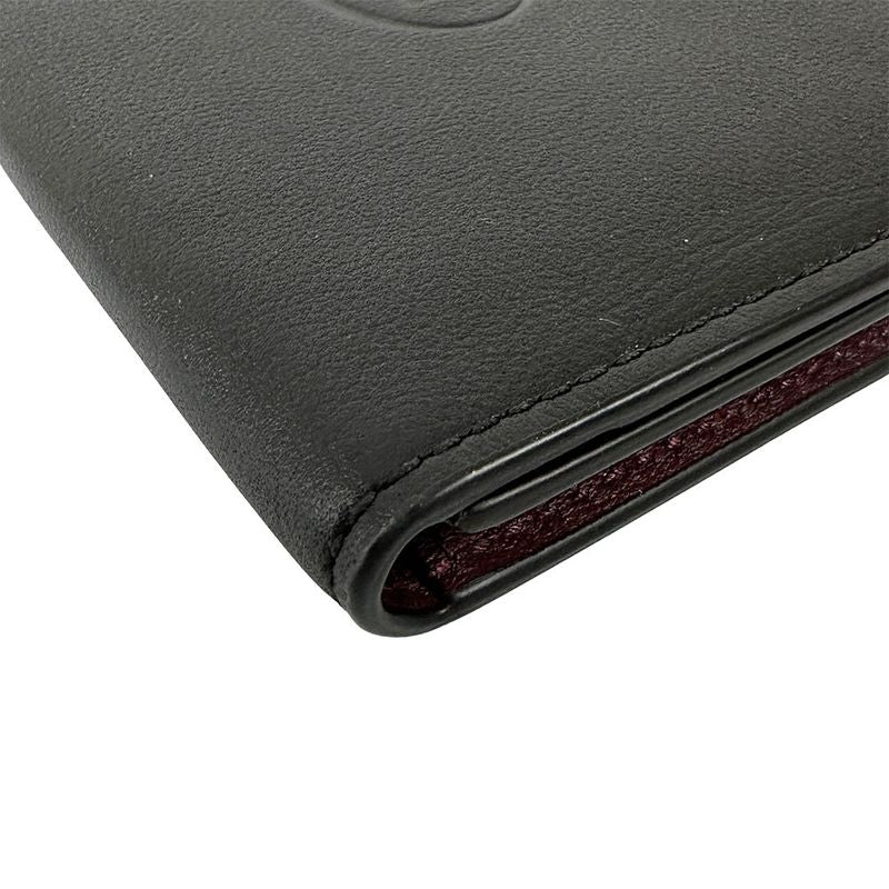 Cartier Card Case Must Leather Black Compact Small Adult Simple Business