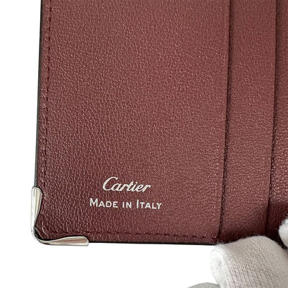 Cartier Card Case Must Leather Black Compact Small Adult Simple Business