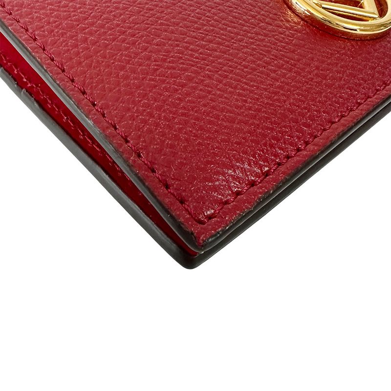 Fendi Wallet Efiz Bifold Leather Red Compact Mini