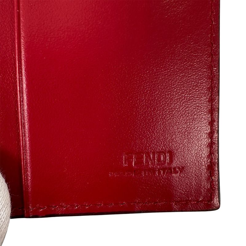 Fendi Wallet Efiz Bifold Leather Red Compact Mini
