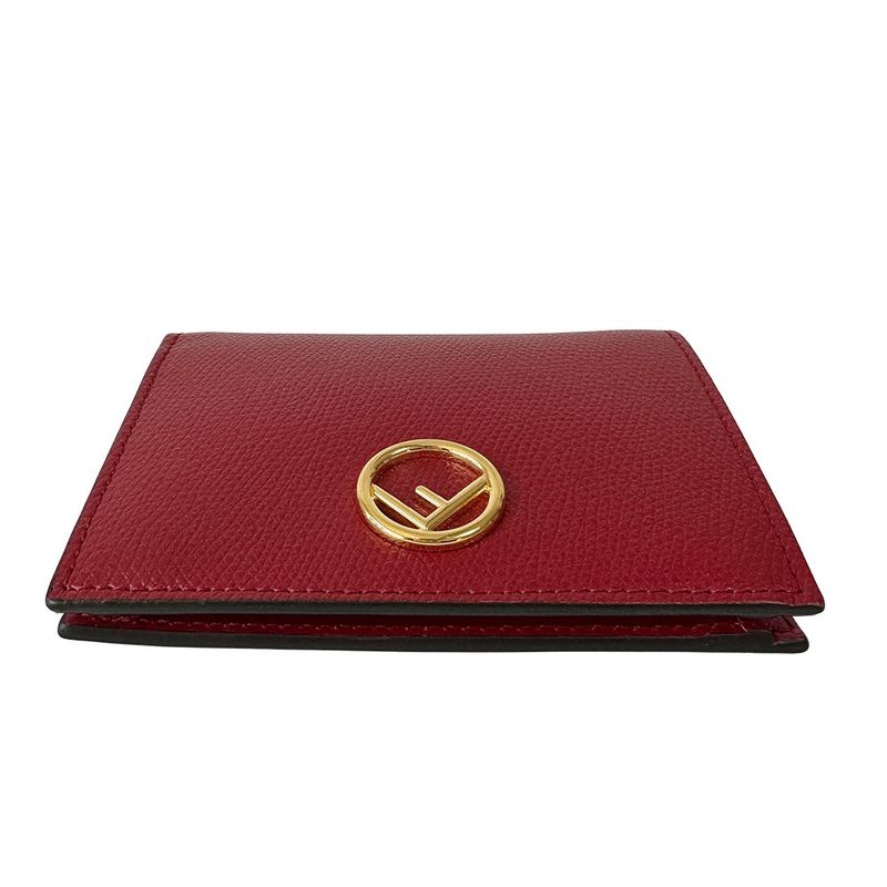 Fendi Wallet Efiz Bifold Leather Red Compact Mini