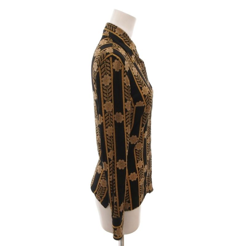 Celine Seri Nu Shirt Blouse Long Sleeve Total Pattern le Bai Cara 38 Black