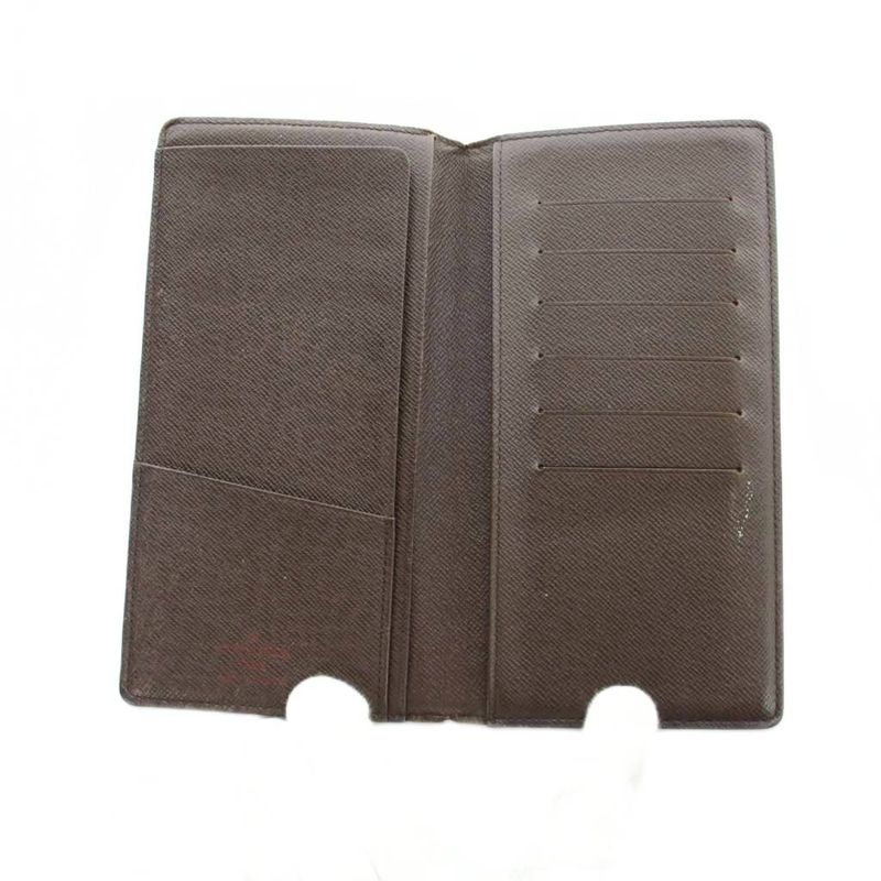 Louis Vuitton Porte Valle Carte Cles Wallet Billfold Logo Damier Leather Brown
