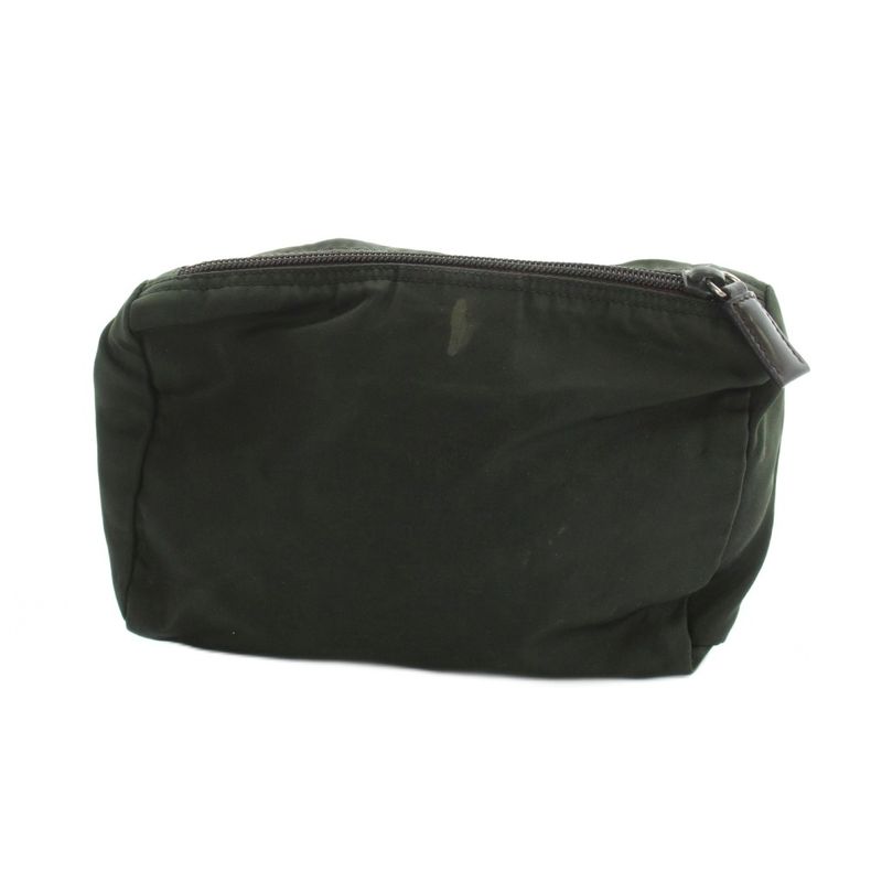 Prada Pouch Case Multi Nylon Triangular Plate Logo Green