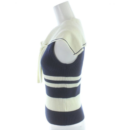 Dior Marinier Sera Color Sweater Knit Sleeveless Vest Ivory Navy MW